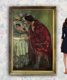 Wilhelm Menzler (1846-1926) Monumental Oil on Canvas