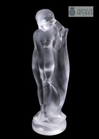 FEMME NUE, A Vintage CRISTAL DE SEVRES Figurine, Signed