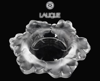 A Vintage French Lalique CAPUCINES Crystal Centerpiece/Bowl, Signed