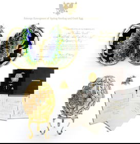 Faberge Emergence of Spring Sterling and 18K Gold Egg