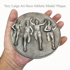 A Very Large Art Deco Athletic Medal/Plaque