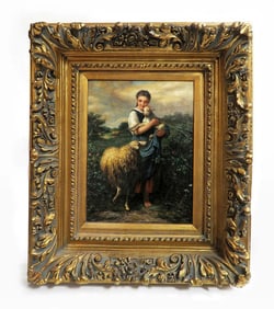 The Shepherdess, Oil on Board, COA & Signed