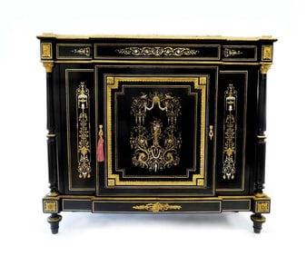 Charles Guillaume Diehl Bronze Ebonised Inlaid Cabinet