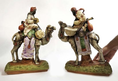 Pair Of Austrian Amphora Orientalist Porcelain Figurine