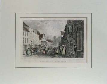 19th C. Westgate Canterbury engraved by H.Adlard