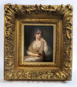 A Large Framed Berlin KPM Plaque of a Maiden