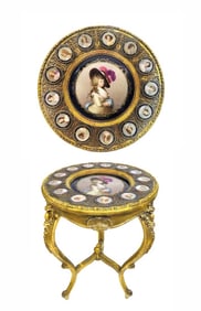 ORMOLU SEVRES GILTWOOD GUERIDON CIRCULAR TABLE, 19TH C.