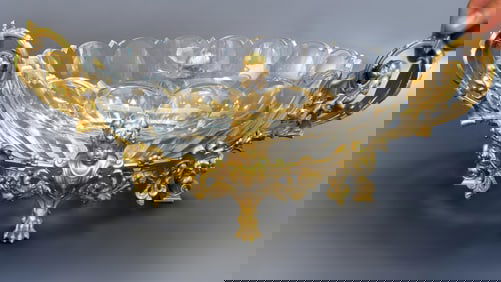 19th C. French Figural Bronze & Baccarat Centerpiece