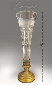 19th C. French Baccarat Crystal & Bronze Vase