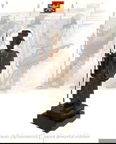 A Persian Achaemenid Empire Immortal, A Bronze Statue, Signed