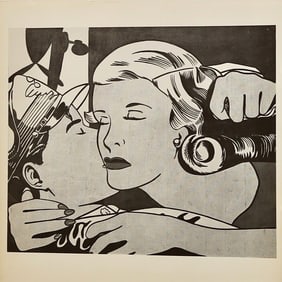 The Kiss, A Vintage Roy Lichtenstein Lithography Print, COA