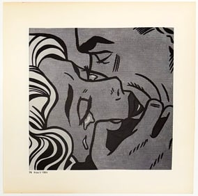 Kiss V 1964, A Vintage Roy Lichtenstein Lithography Print, COA