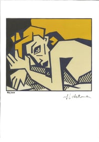 Reclining Nude, A Vintage Roy Lichtenstein Lithography Print, Limited Edition, COA