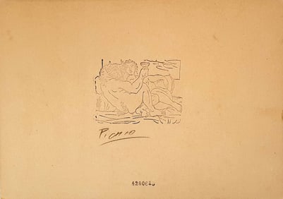 Minotauro Bebiendo y Mujer In Manner of PICASSO ETCHING Print