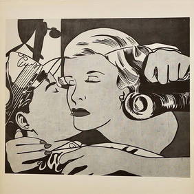 The Kiss, A Vintage Roy Lichtenstein Lithography Print, COA (1 of 3)