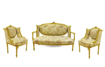 Fine 19th C. French Louis XVI Style Parlor Set