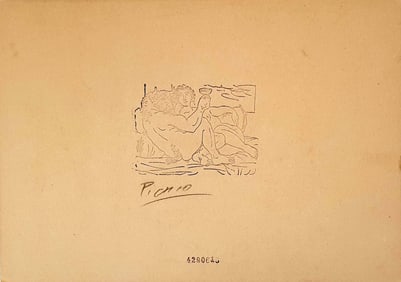 Minotauro Bebiendo y Mujer In Manner of PICASSO ETCHING Print