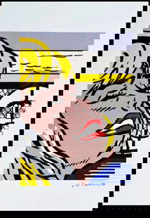 ROY LICHTENSTEIN's Shipboard Girl, A Limited Edition Lithography Print: Shipboard Girl, A Roy Lichtenstein Signed Limited Edition Original Lithograph print. numbered #62/150. Dry Stamp of the Publisher STYRIA STUDIO, Stamp Castelli Graphics New York on back. Overall size: