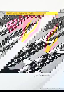 ROY LICHTENSTEIN's As I Opened Fire (Part 2/3), A Limited Edition Lithography Print: As I Opened Fire (Part 2/3), A Roy Lichtenstein Signed Limited Edition Original Lithograph print. numbered #33/150. Dry Stamp of the Publisher STYRIA STUDIO, Stamp Castelli Graphics New York on back.