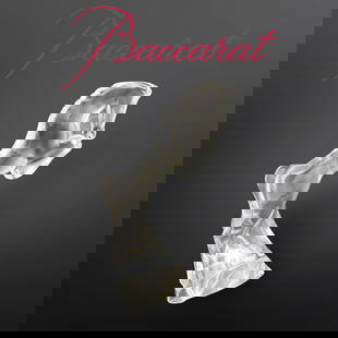 A French Baccarat Rearing Horse Crystal Figurine, Signed: A French Baccarat Rearing Horse Crystal Figurine, Signed. H 9"