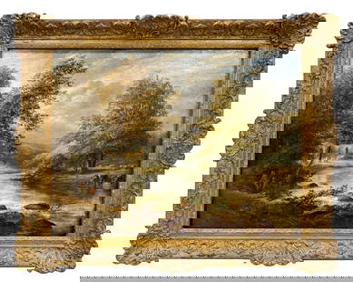 Riverside Landscape, A 19th Century Oil on Canvas Painting: Riverside Landscape, A 19th Century Oil on Canvas Painting. 17.5" x 22"