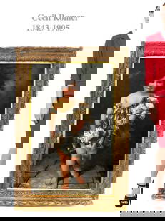 GOOD MORNING Oil/Canvas, 1886, Cecil Romer Signed/Dated: Cecil Romer (American, 1843-1905), Portrait of a Girl (GOOD MORNING), 1886, oil on Canvas, signed and dated. Frame: 48" x 33.5", Painting: 40.5" x 24.5"