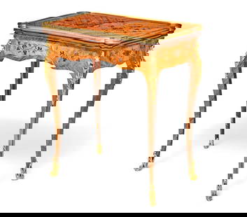 19th C. Louis XV Style Gilt Bronze/Kingwood Games Table: A Louis XV style gilt bronze mounted kingwood and marquetry games table, 19th century! height 30" (76 cm)