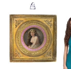 19th C Large Royal Vienna Plate Framed Signed Schindler