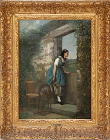 An Oil on Mahogany Panel By A.GAUDIN, 19th C.
