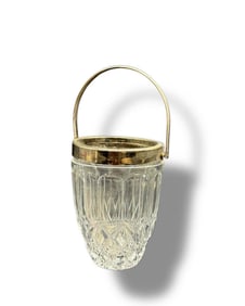 A Continental Silver-Plated Crystal Handled Ice Bucket