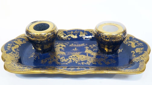 19th C. English Copeland Spode Porcelain Inkwell