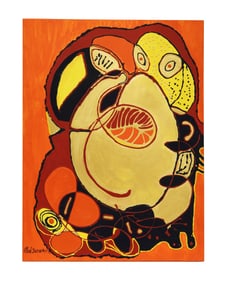 Alfred Zacovsky Signed Textured Acrylic Modern Abstract on Canvas Painting