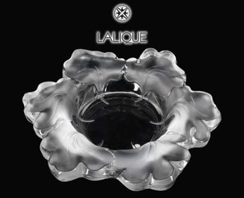 A Vintage French Lalique CAPUCINES Crystal Centerpiece/Bowl, Signed