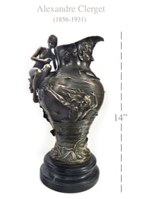 Art Nouveau Bronze Figural Pitcher By Alexandre Clerget