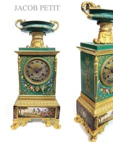 19TH C. FRENCH JACOB PETIT PORCELAIN MANTEL CLOCK