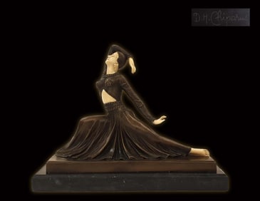 The Dancer, After D.H.CHIPARUS BRONZE FIGURINE, Signed