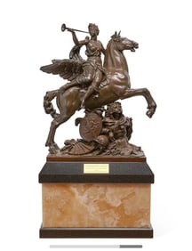 A French Bronze on Onyx & Granite Plinth By Gautier