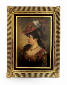 19th C. Framed Continental Oil on Canvas