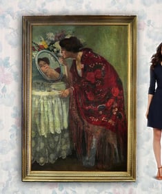 Wilhelm Menzler (1846-1926) Monumental Oil on Canvas