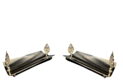 A Pair of Continental Orientalist Silver-Plated Napkins Holder