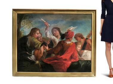 Philippe Mercier (German, 1689-1760) Large Oil / Canvas