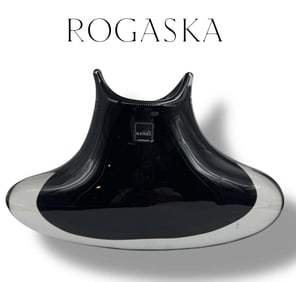 A Rogaska 1665 Black Crystal Glass Vase