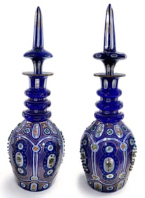 19th C. Persian Qajar Bohemian Ruby Cut-Glass Decanter