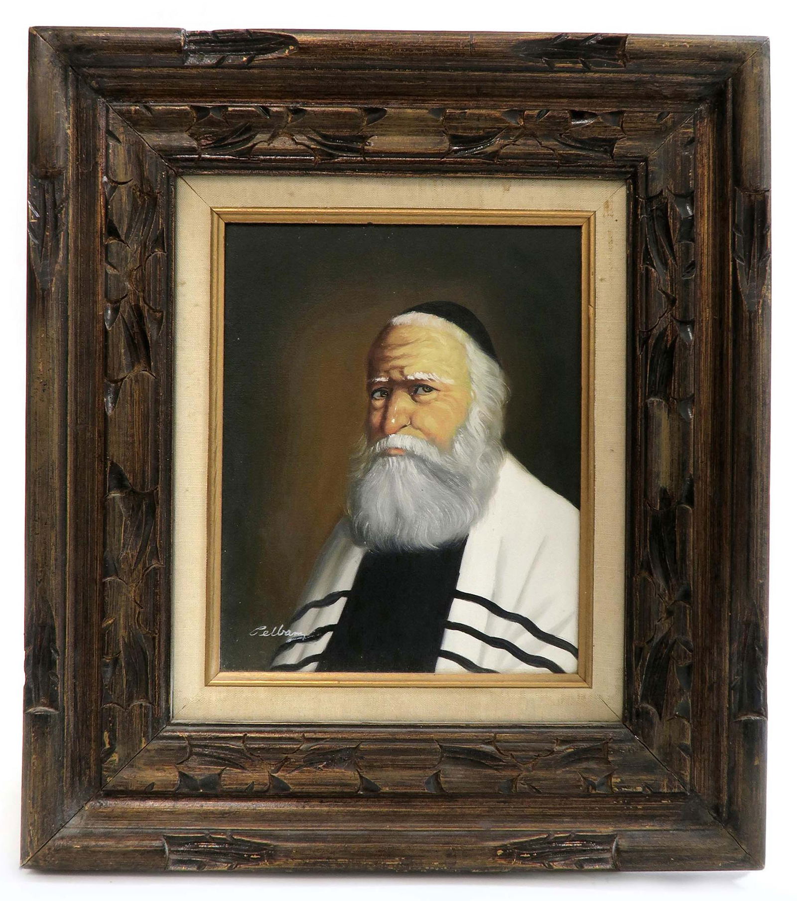 Fine Judaica Rabbi Painting. Signed (1 of 4)