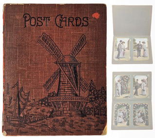 A 20th Century Vintage Romance Post Cards Album, Set of 14 Pieces