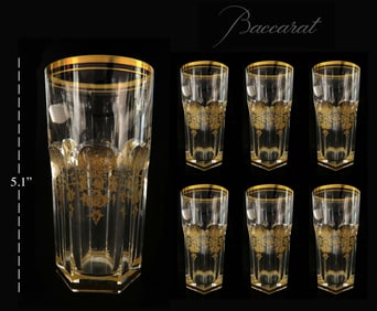 Set of 6 Harcourt Empire Baccarat Crystal Highballs