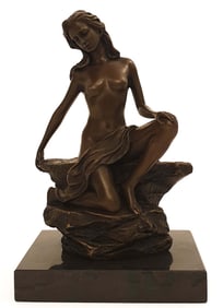 Naked On Rock, AN ALDO VITALEH ORIGINAL BRONZE STATUE