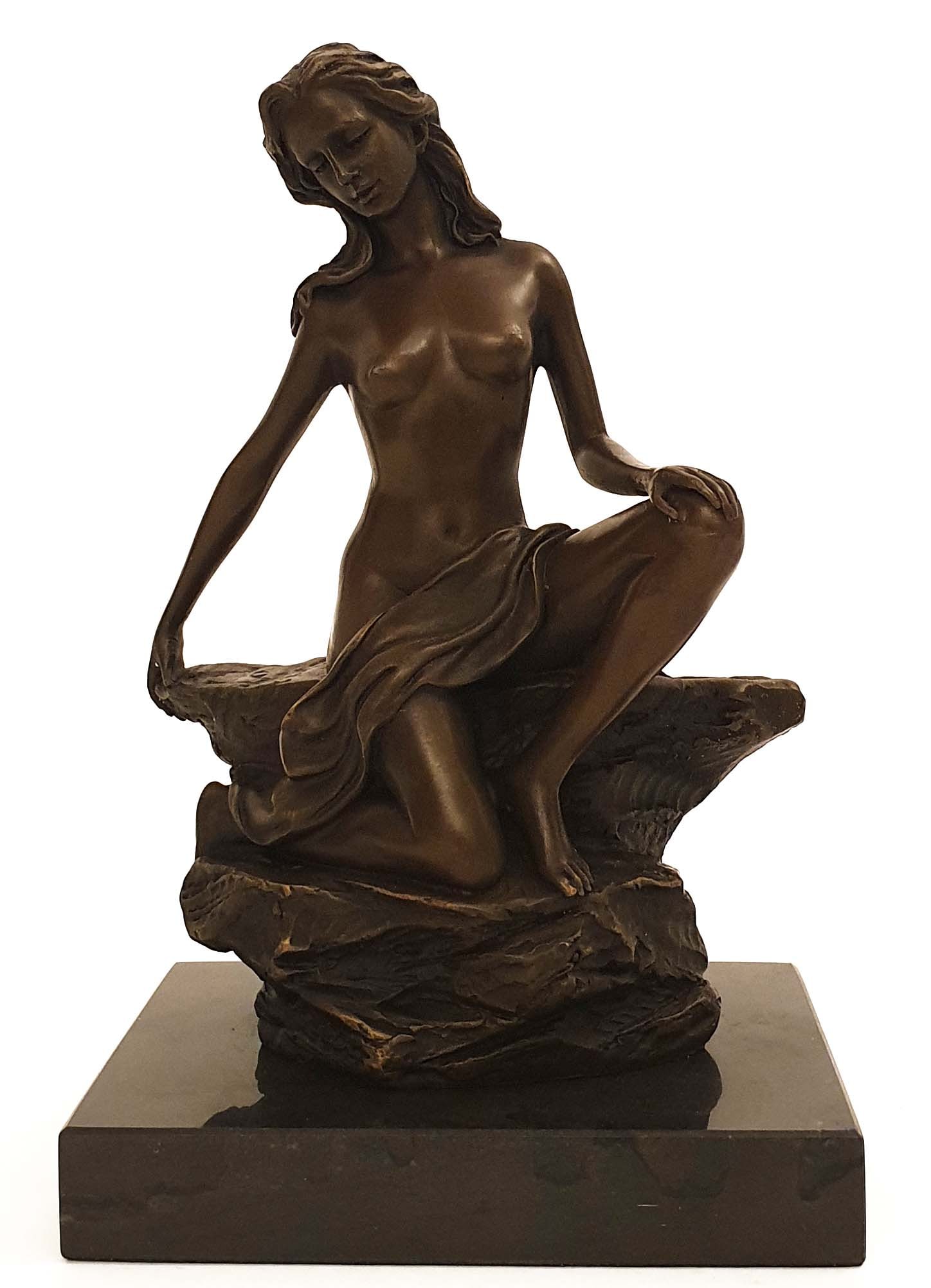 Naked On Rock, AN ALDO VITALEH ORIGINAL BRONZE STATUE (1 of 8)