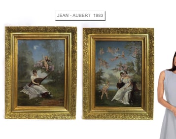 Jean-Ernest Aubert (French, 1824-1906) Pair of O/C