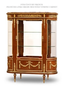 19TH C. FRANCOIS LINKE BRONZE MOUNTED VITRINE CABINET